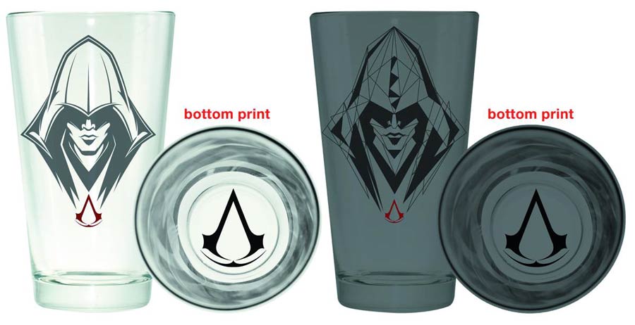Assassins Creed Faces Bottom Print Pint Glass 2-Pack