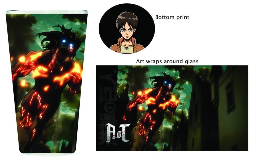 Attack On Titan Eren Glow-In-The-Dark Pint Glass