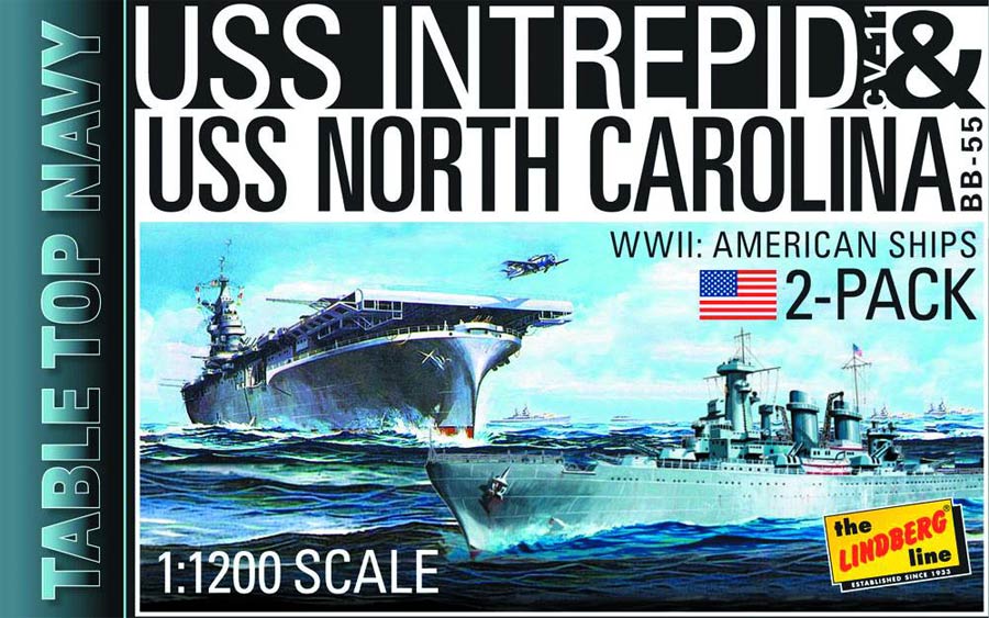 Tabletop US Navy USS Intrepid & USS North Carolina 2-Pack Model Kit Set