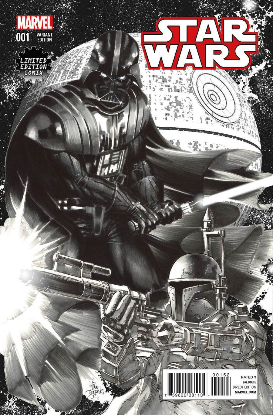 Star Wars Vol 4 #1 Cover E Limited Edition Comix Exclusive Mike Deodato Black & White Variant Cover