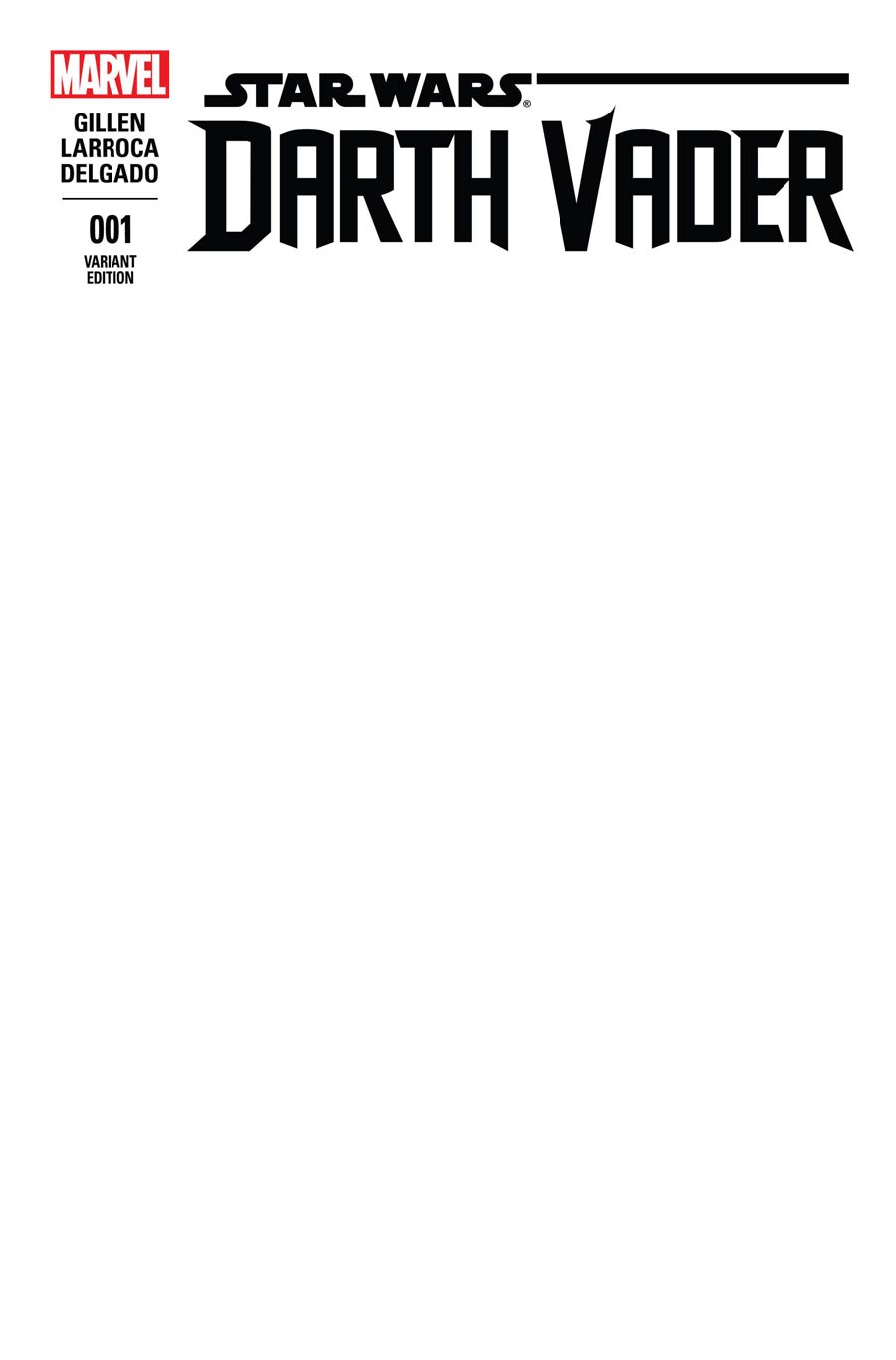 Darth Vader #1 Cover H Variant Blank Cover
