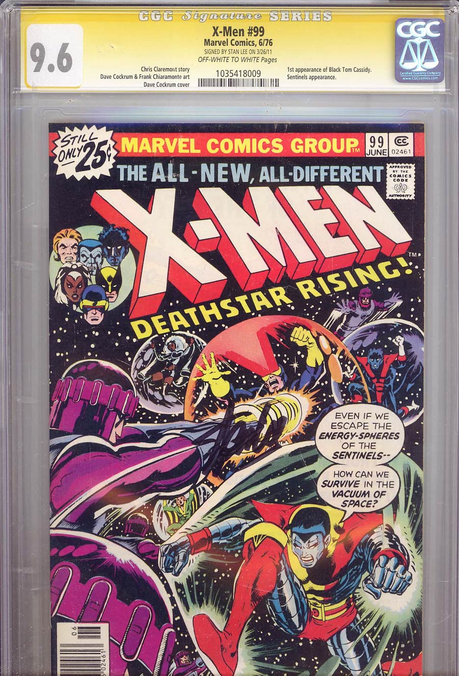 X-Men Vol 1 #99 Cover E 25-Cent Regular Cover CGC Signature Series 9.6 Signed by Stan Lee