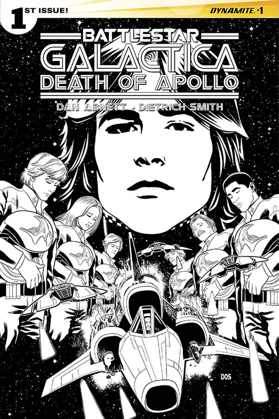 Battlestar Galactica Death Of Apollo #1 Cover E Incentive Dietrich Smith Black & White Cover