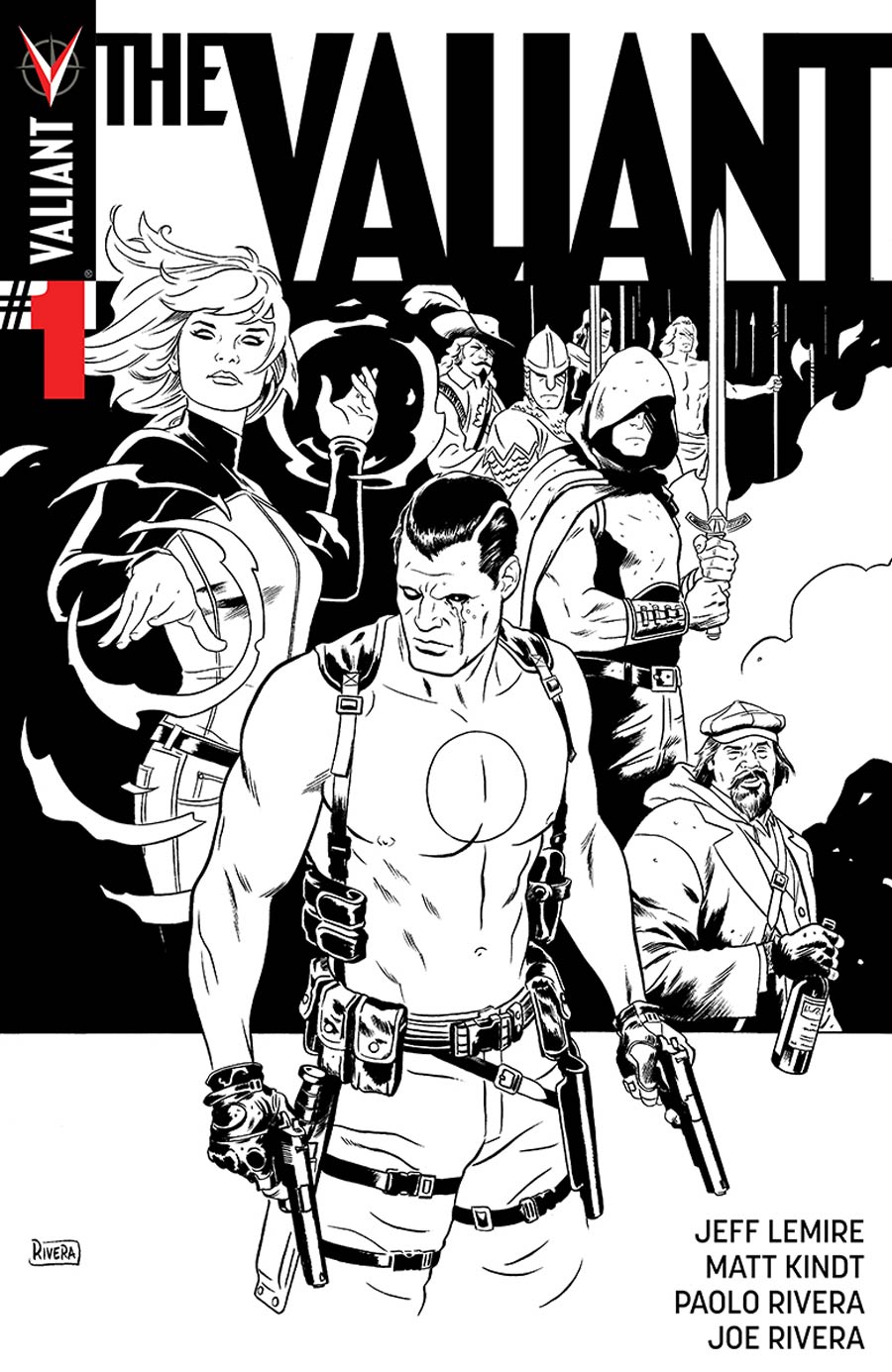 The Valiant #1 Cover F Incentive Paolo Rivera Black & White Cover