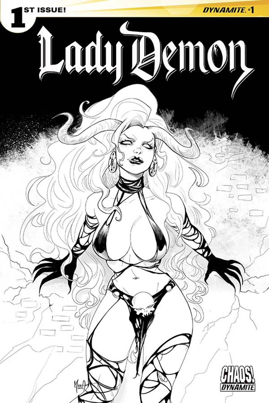 Lady Demon Vol 2 #1 Cover H Incentive Mirka Andolfo Black & White Cover