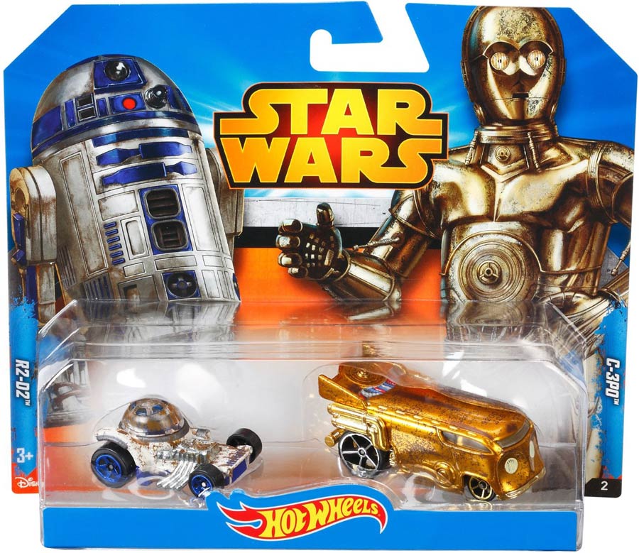 Hot Wheels Star Wars 1/64 C-3PO And R2-D2 Character Car 2-Pack