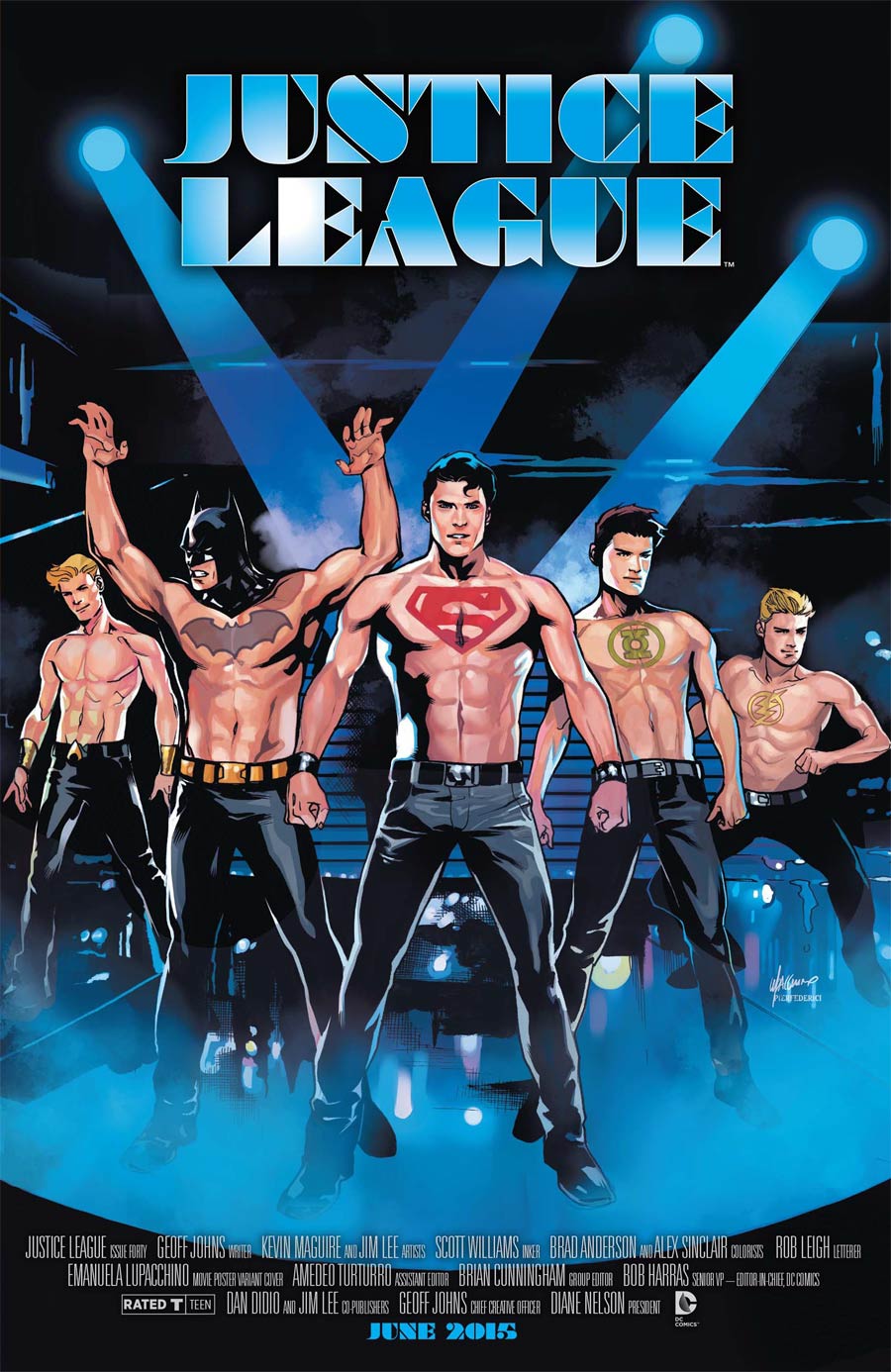 Justice League Vol 2 #40 Cover B Variant Magic Mike WB Movie Poster Cover