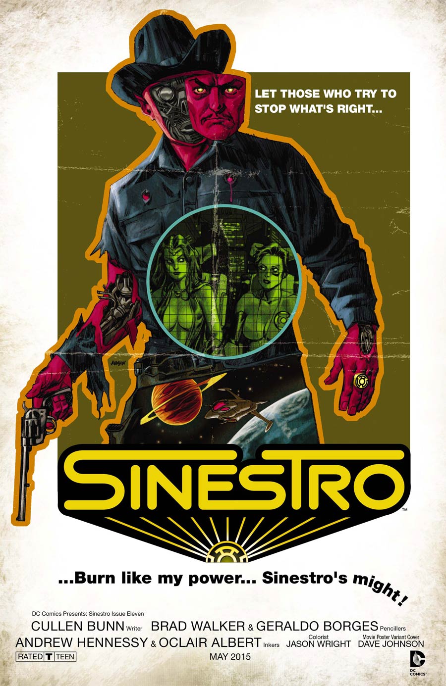 Sinestro #11 Cover B Variant Westworld WB Movie Poster Cover
