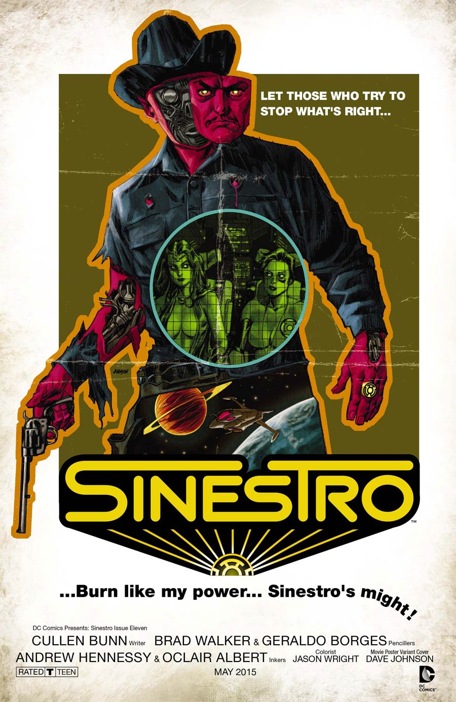 Sinestro #11 Cover B Variant Westworld WB Movie Poster Cover