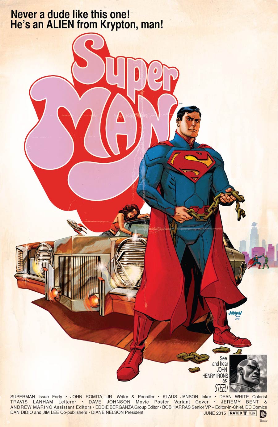 Superman Vol 4 #40 Cover B Variant Super Fly WB Movie Poster Cover