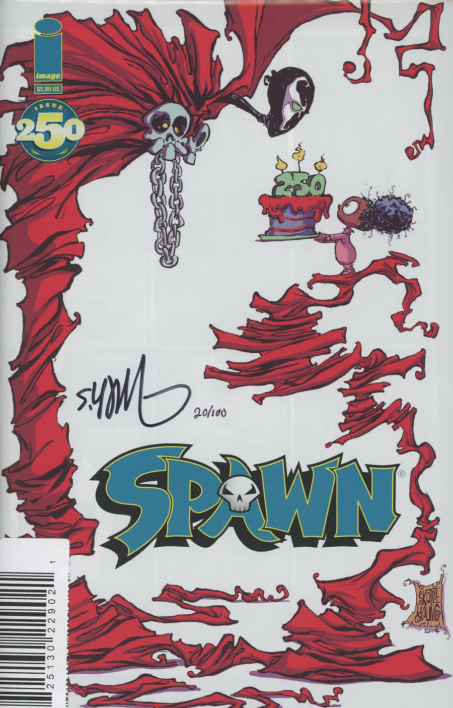 Spawn #250 Cover K DF Variant Skottie Young Cover Signed By Skottie Young