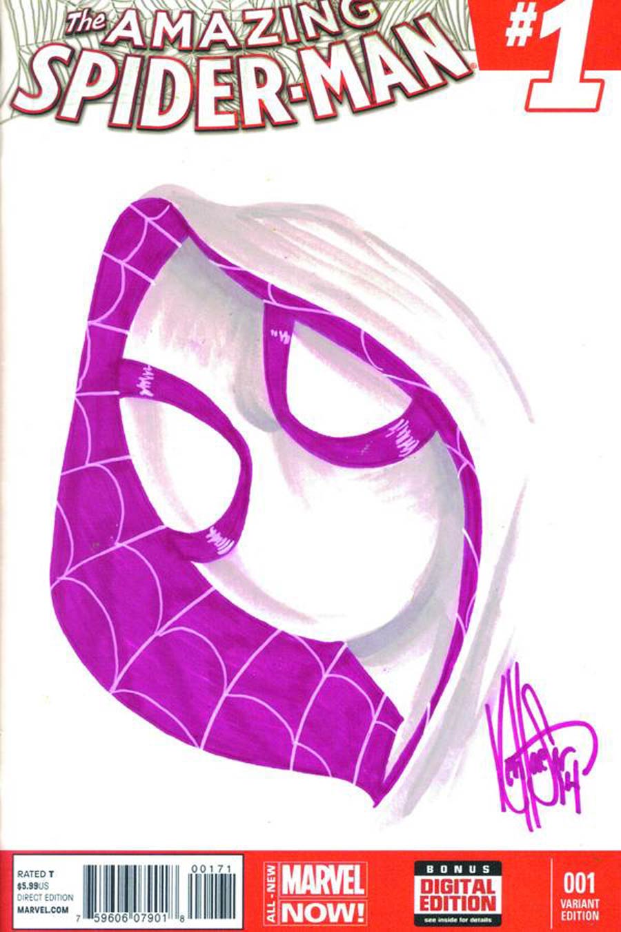Amazing Spider-Man Vol 3 #1 Cover Z-E DF Ken Haeser Color Sketch Variant Cover