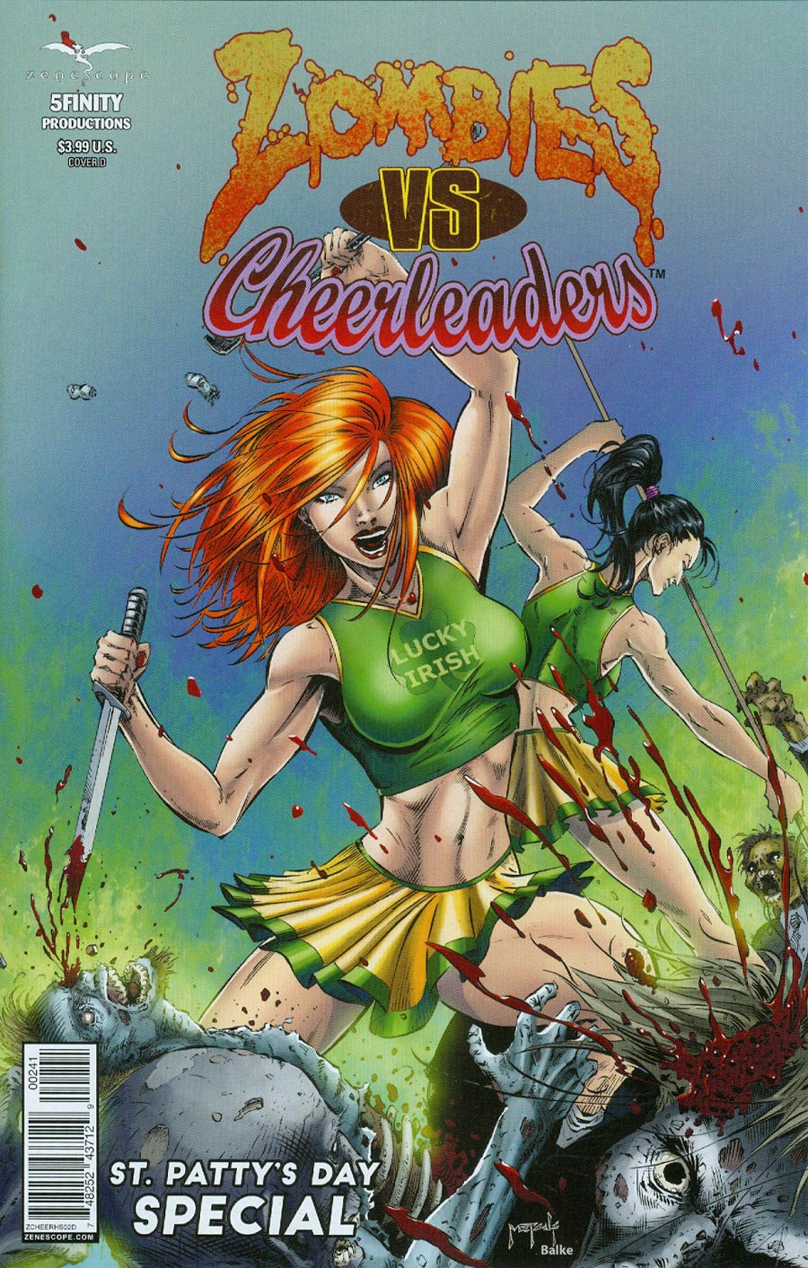 Zombies vs Cheerleaders 2015 St Pattys Day Special Cover D Jason Metcalf