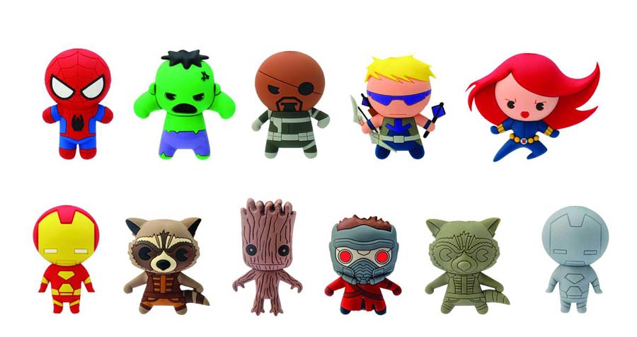 Marvel Laser Cut Figural Keyring Series 1 Blind Mystery Box 24-Piece Display