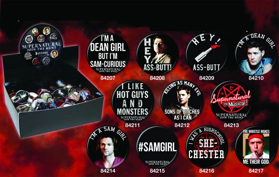 Supernatural 200th Episode Button 144-Piece Button Assortment Case