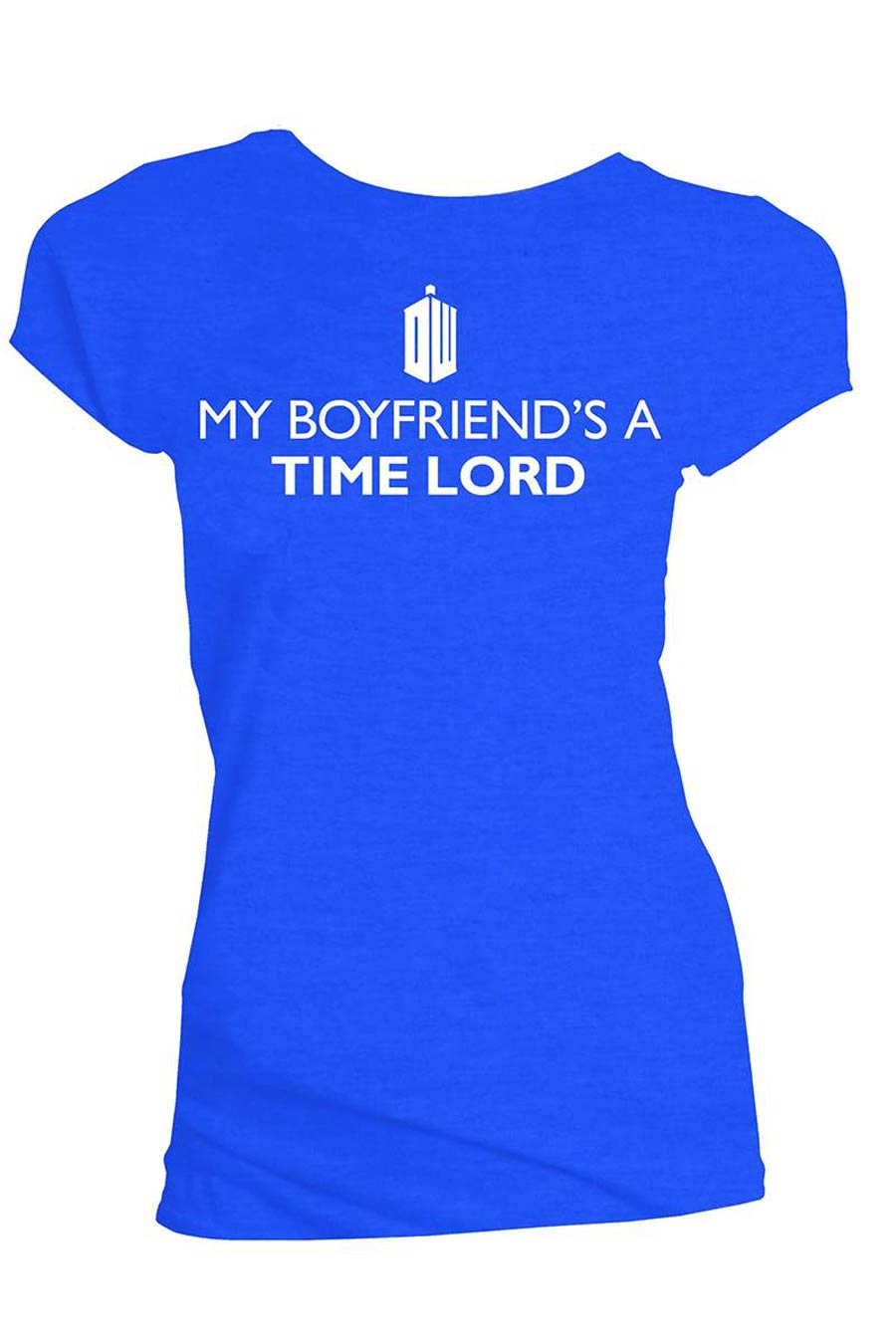 Doctor Who My Boyfriends A Time Lord Blue Ladies T-Shirt Large