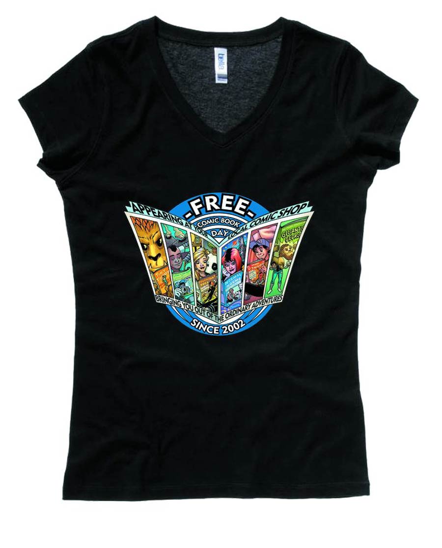 FCBD 2015 Commemorative Artist Amanda Conner Black Womens T-Shirt Large