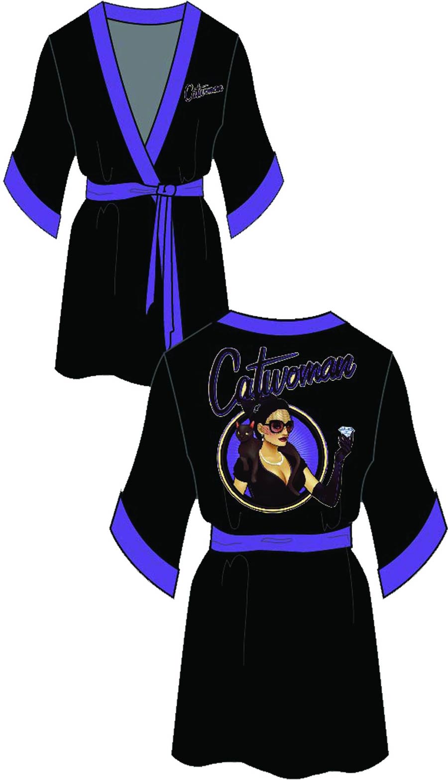 DC Bombshells Catwoman Previews Exclusive Satin Robe Small/Medium