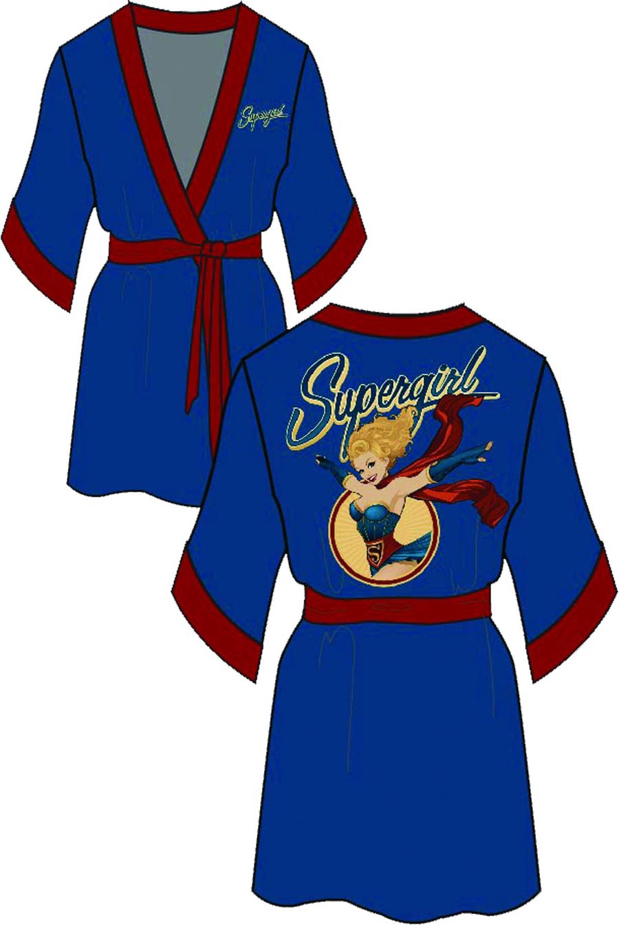 DC Bombshells Supergirl Previews Exclusive Satin Robe Large/X-Large
