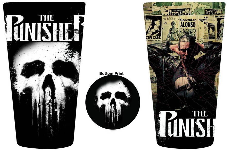 Punisher Bottom Print 2-Pack Pint Glass Set
