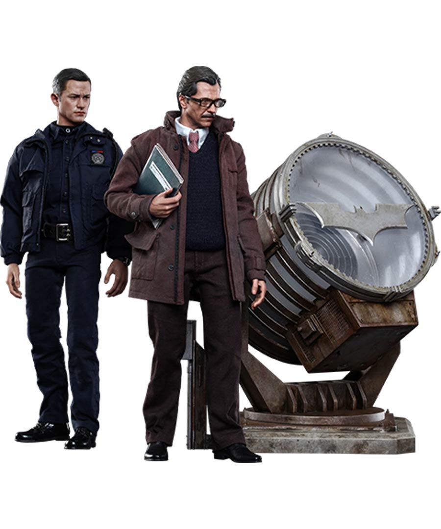 Batman The Dark Knight Rises John Blake And Jim Gordon with Bat-Signal 12-Inch Action Figure Set