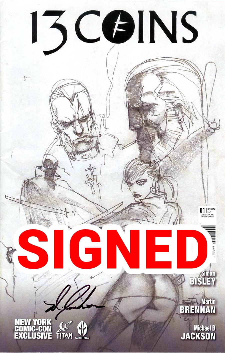 13 Coins #1 Cover C NYCC Exclusive Simon Bisley Sketch Cover