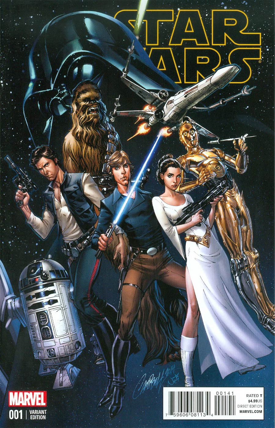 Star Wars Vol 4 #1 Cover Q Incentive J Scott Campbell Connecting Variant Cover