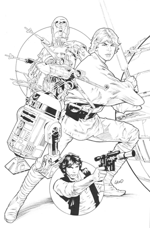 Star Wars Vol 4 #1 Cover G DF Exclusive Greg Land Connecting Sketch Variant Cover (Part 1 of 3)