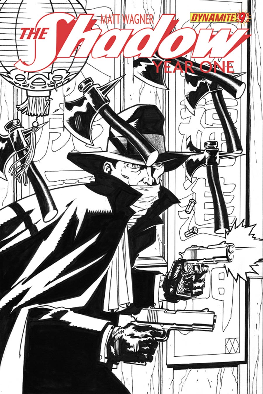 Shadow Year One #9 Cover H High-End Matt Wagner Black & White Ultra-Limited Variant Cover (ONLY 25 COPIES IN EXISTENCE!)