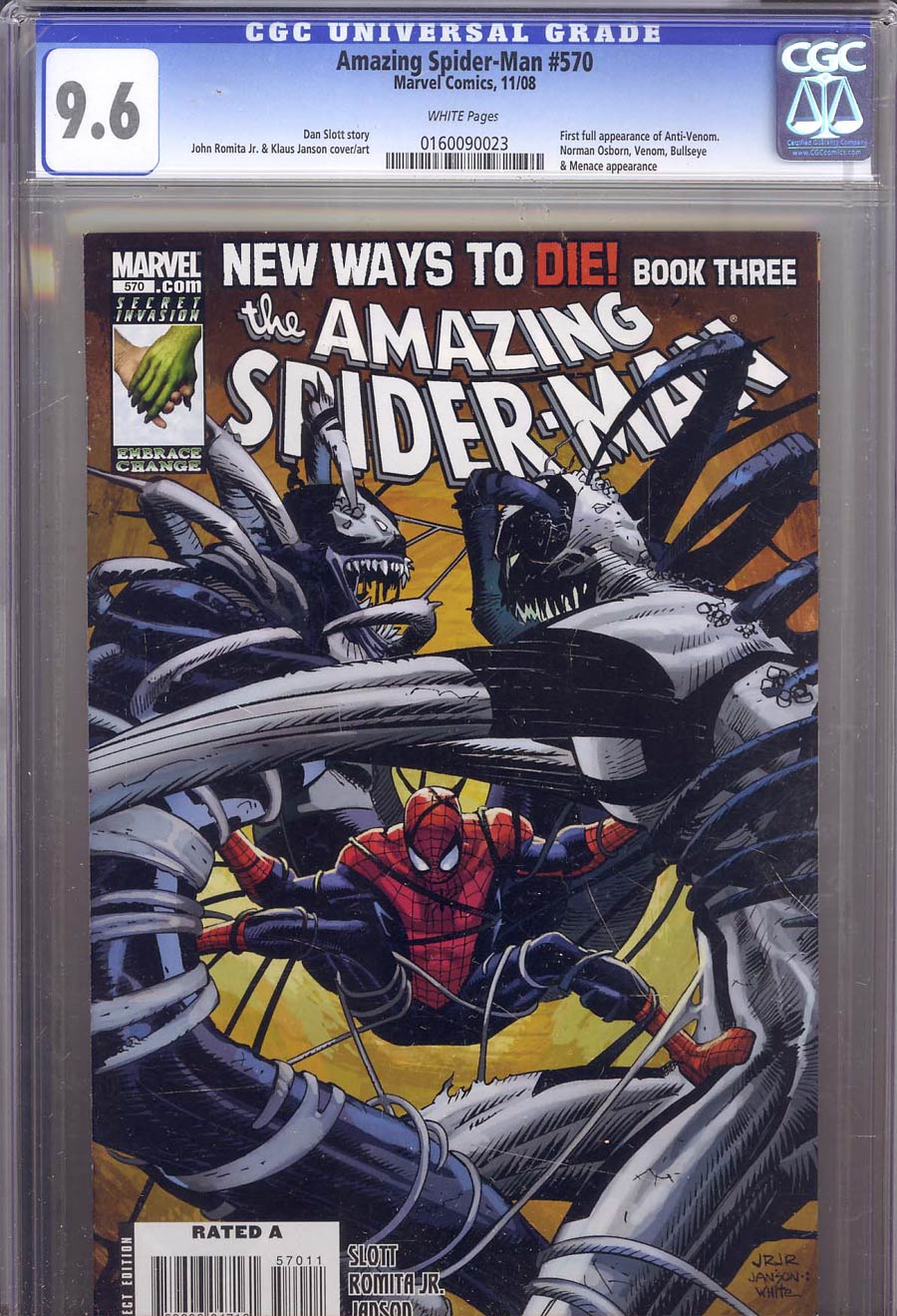 Amazing Spider-Man Vol 2 #570 CGC 9.6 1st Ptg Regular John Romita Jr Cover