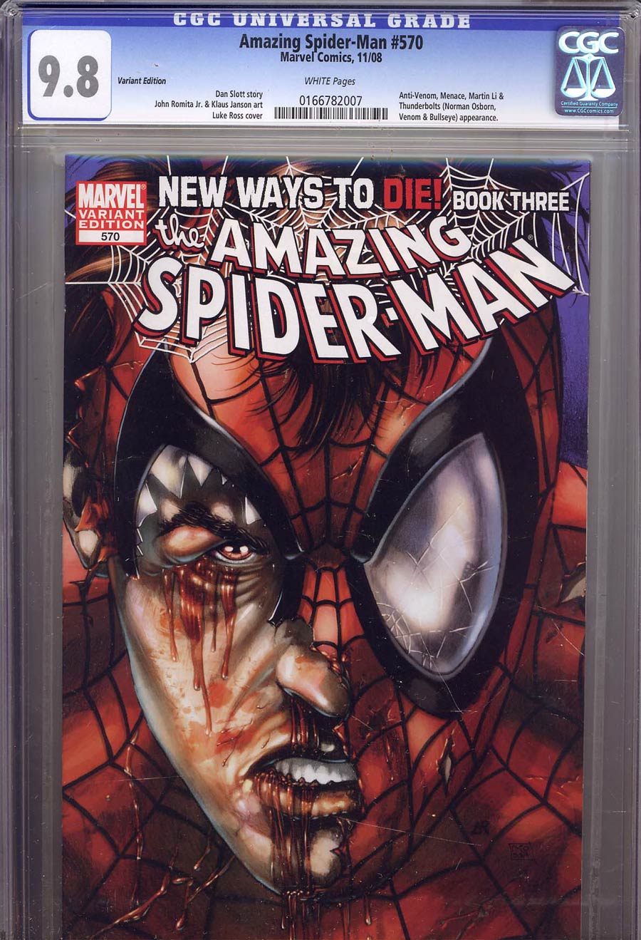 Amazing Spider-Man Vol 2 #570 CGC 9.8 1st Ptg Variant Luke Ross Peter Parker Cover