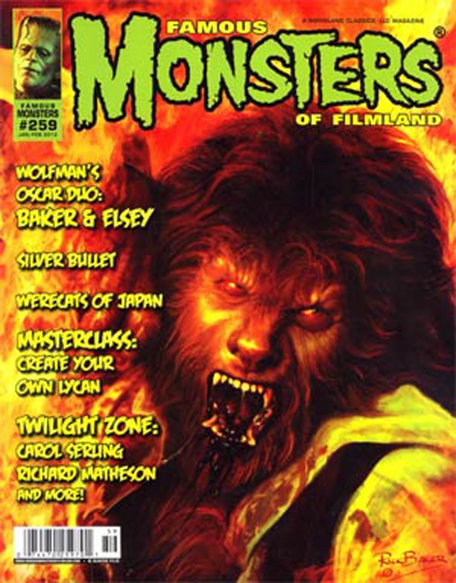 Famous Monsters Of Filmland #259 Jan / Feb 2012 Newsstand Edition Wolfman Rick Baker Cover