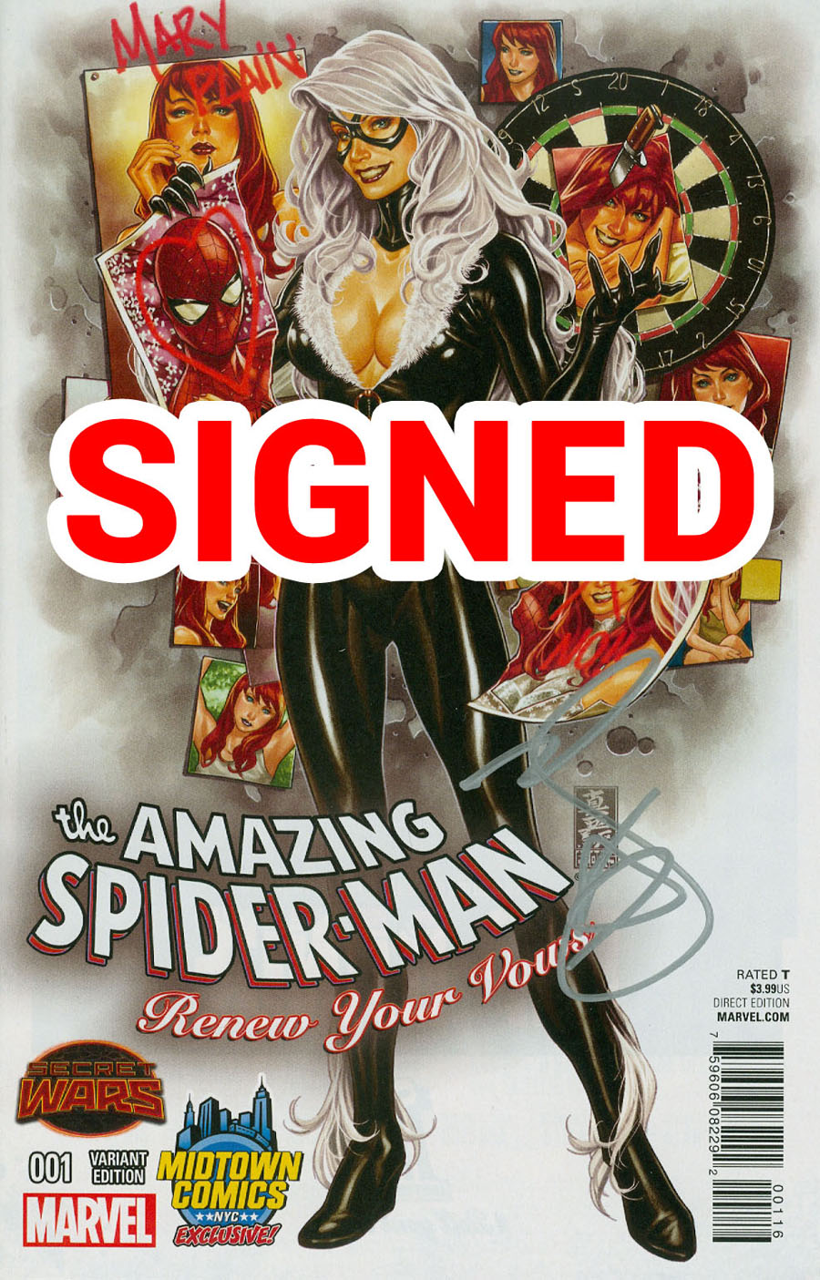 Amazing Spider-Man Renew Your Vows #1 Cover N Midtown Exclusive Mark Brooks Variant Cover Signed By Mark Brooks (Secret Wars Warzones Tie-In)