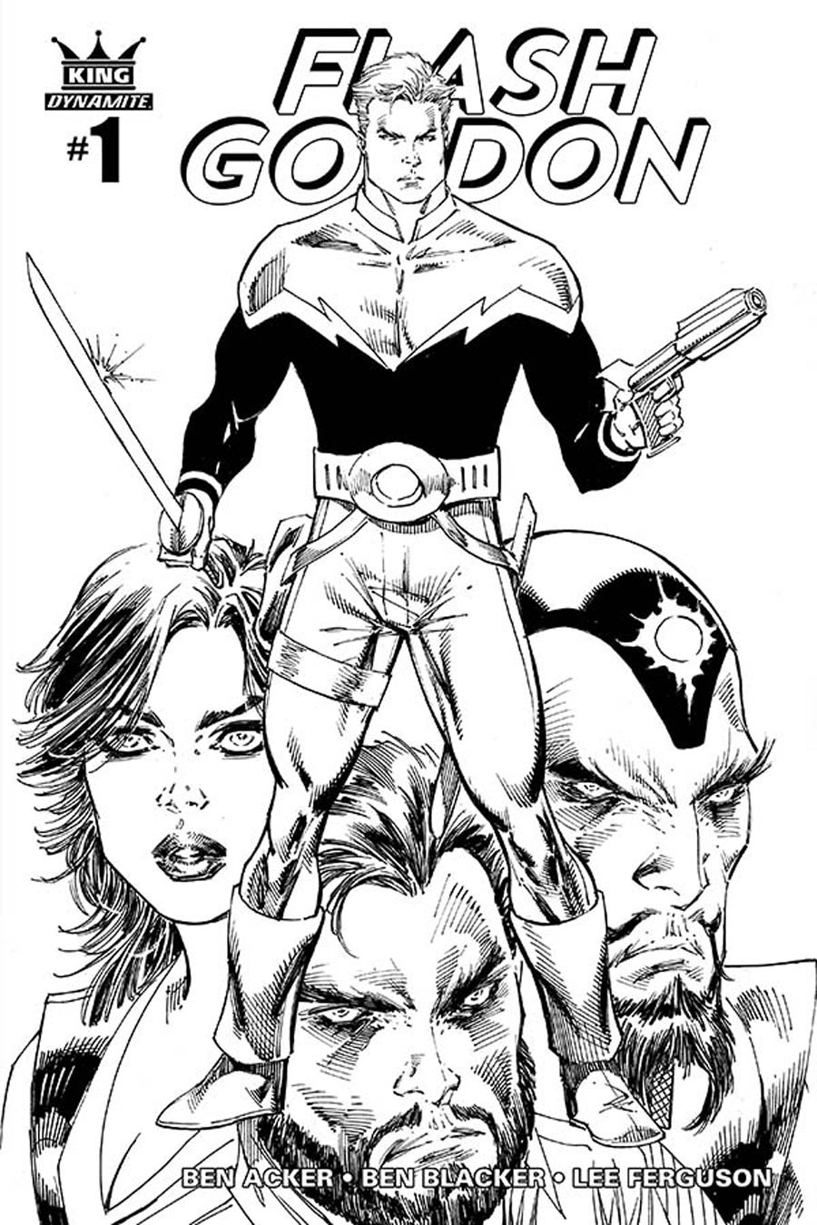 King Flash Gordon #1 Cover E Incentive Rob Liefeld Black & White Variant Cover