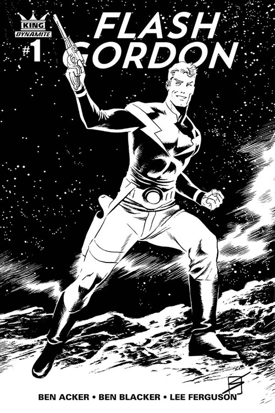 King Flash Gordon #1 Cover F Incentive Ron Salas Black & White Variant Cover