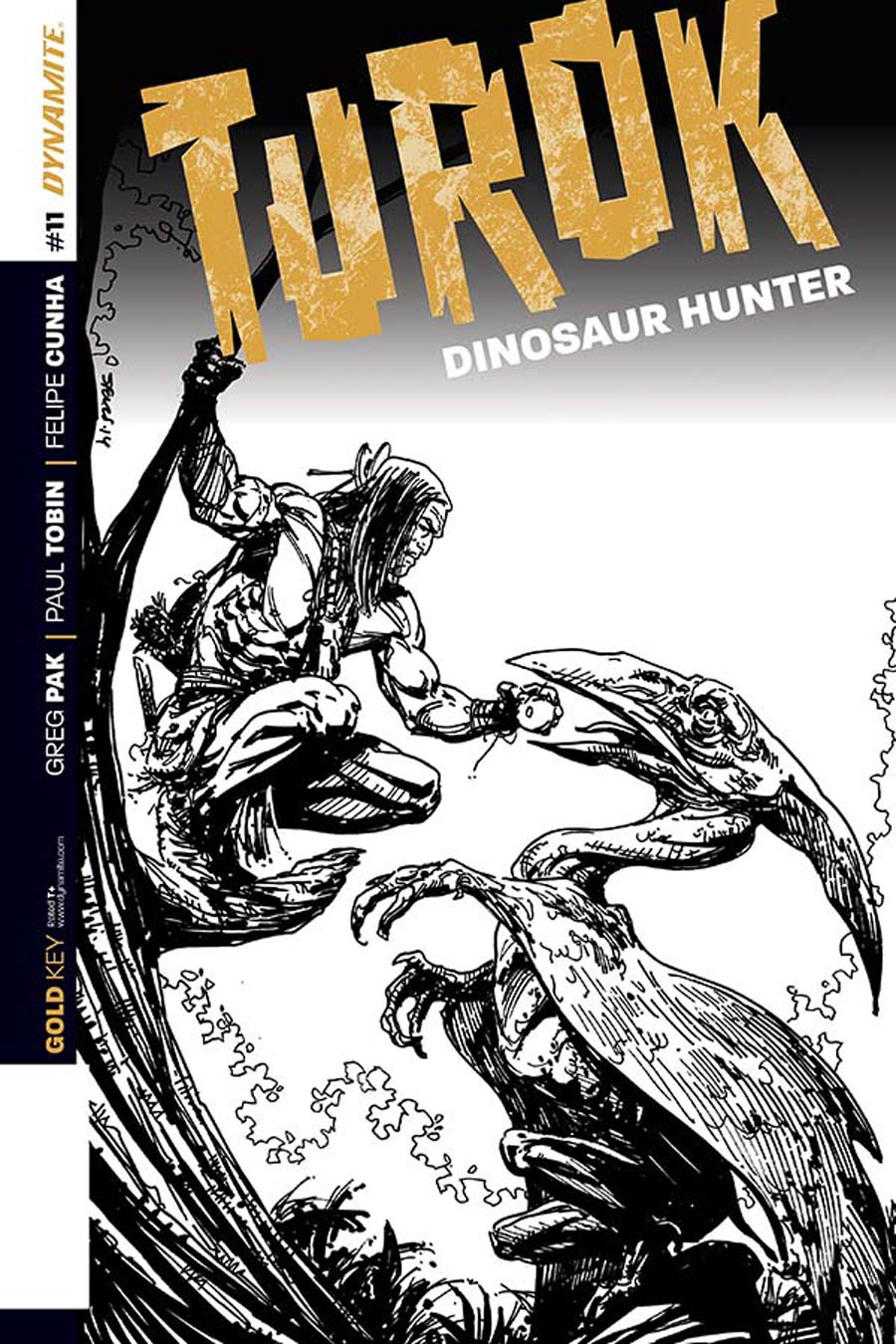 Turok Dinosaur Hunter Vol 2 #11 Cover C Incentive Bart Sears Black & White Cover