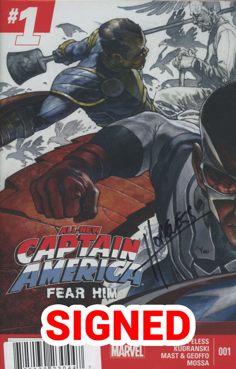 All-New Captain America #1 Cover N DF Signed By Dennis Hopeless