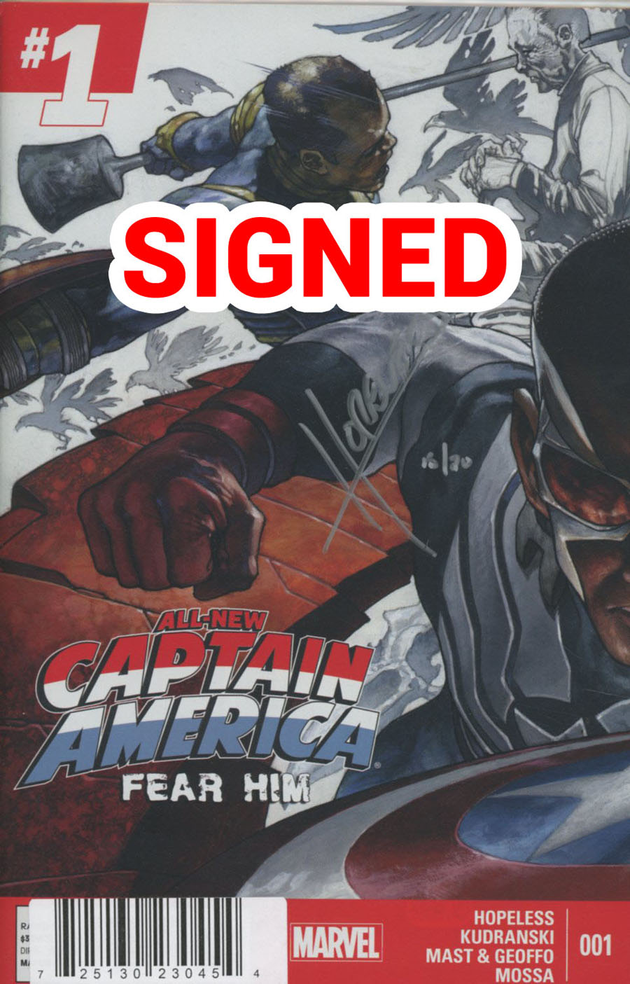 All-New Captain America #1 Cover O DF Silver Signature Series Signed By Dennis Hopeless