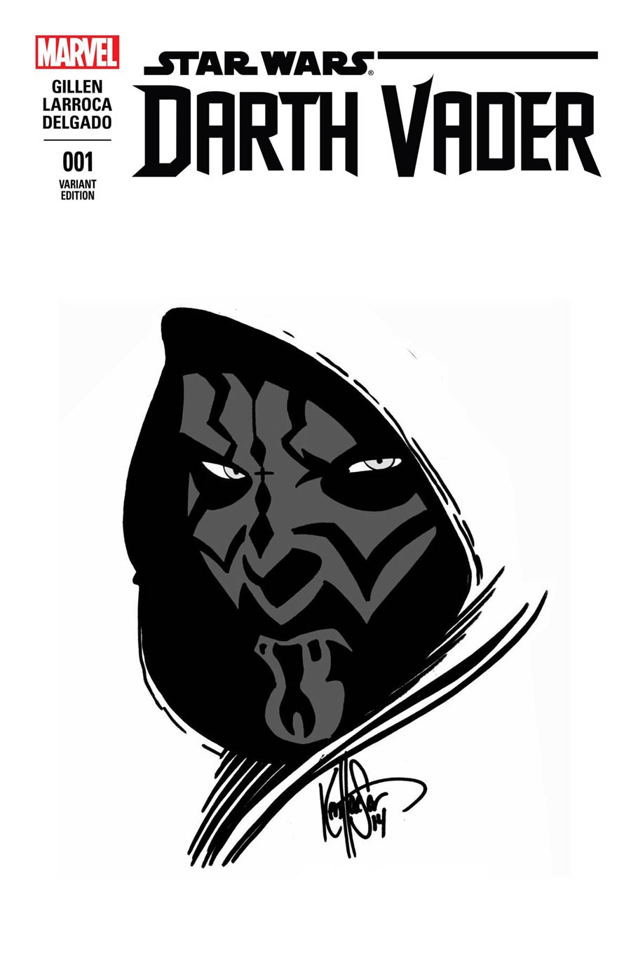 Darth Vader #1 Cover Z-B DF Ken Haeser Remarked Darth Maul Hand-Drawn Sketch Variant Cover