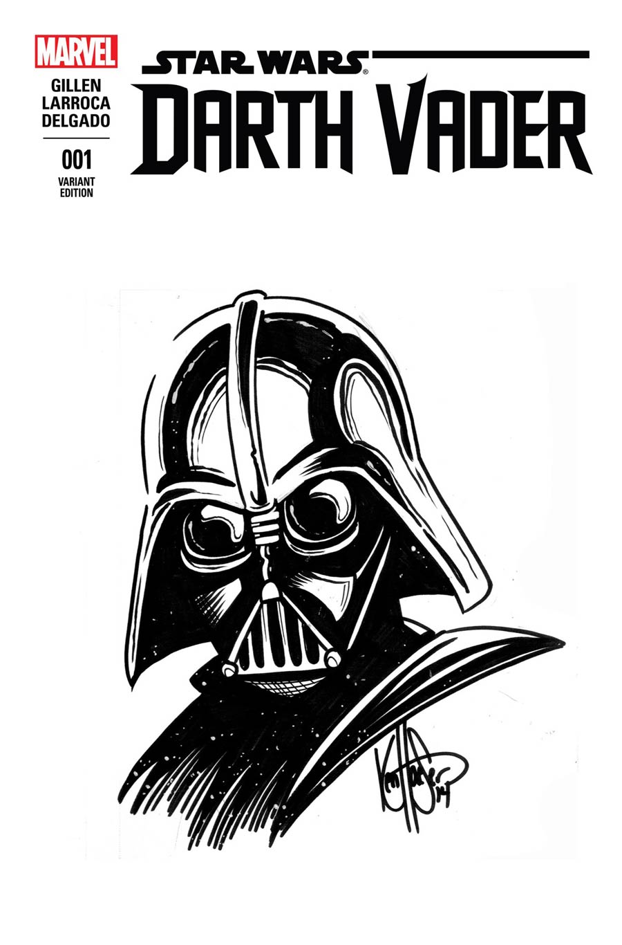 Darth Vader #1 Cover Z-A DF Ken Haeser Remarked Darth Vader Hand-Drawn Sketch Variant Cover