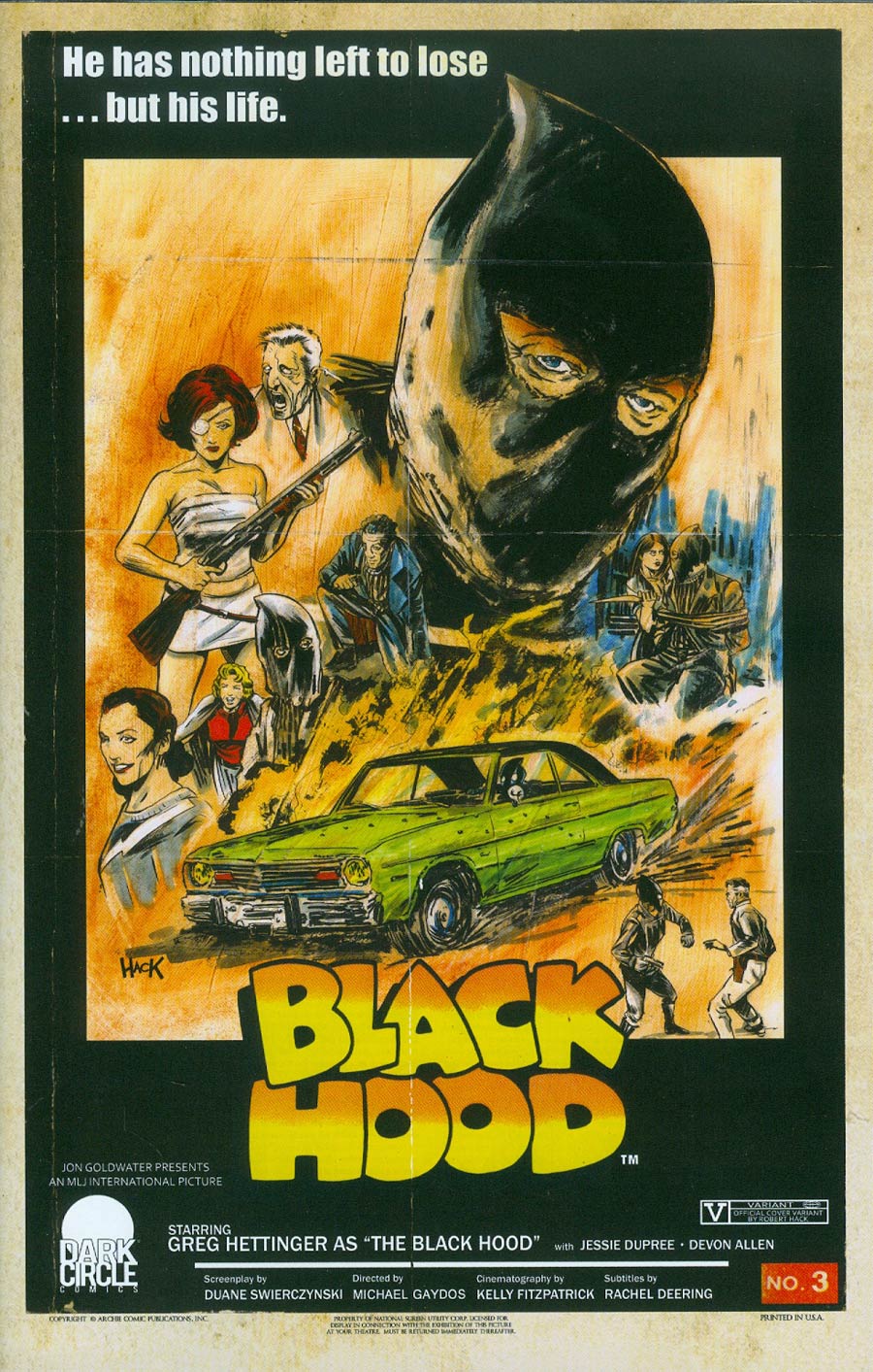Black Hood Vol 3 #3 Cover D Variant Robert Hack Dark Circle Movie Throwback Cover