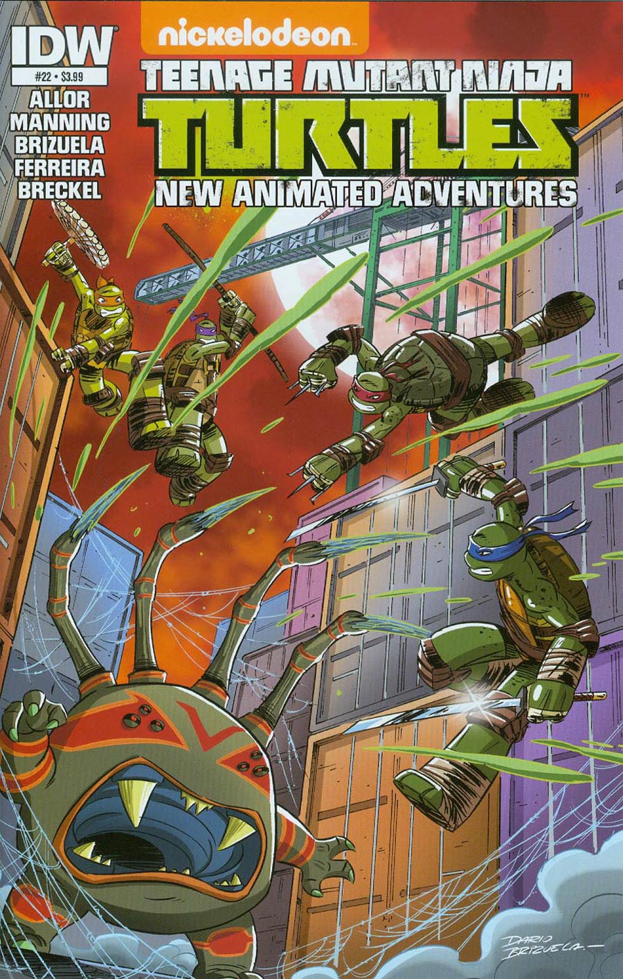Teenage Mutant Ninja Turtles New Animated Adventures #22 Cover A Regular Dario Brizuela Cover