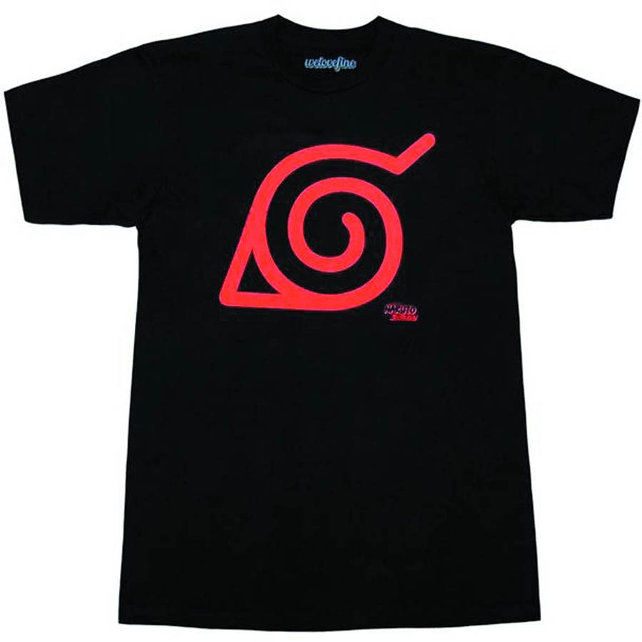 Naruto Leaf Symbol Black T-Shirt Large