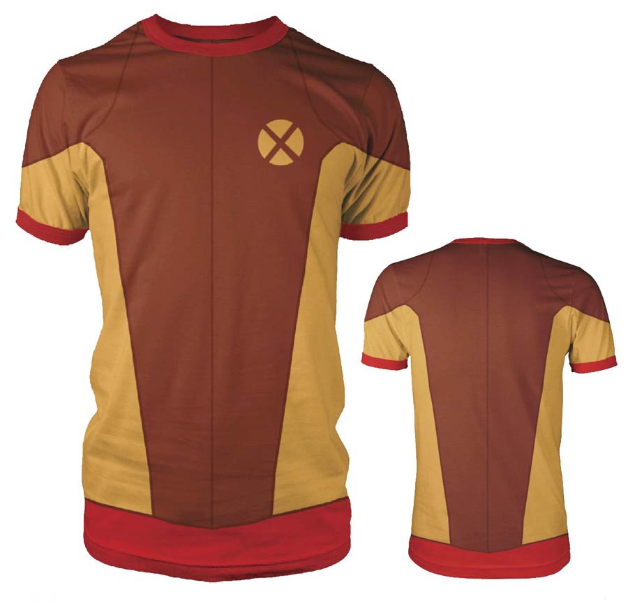 Wolverine Brown All Over X-Men Uniform T-Shirt Large