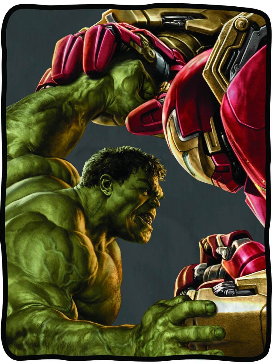 Avengers Age Of Ultron Hulk vs Hulkbuster Fleece Blanket