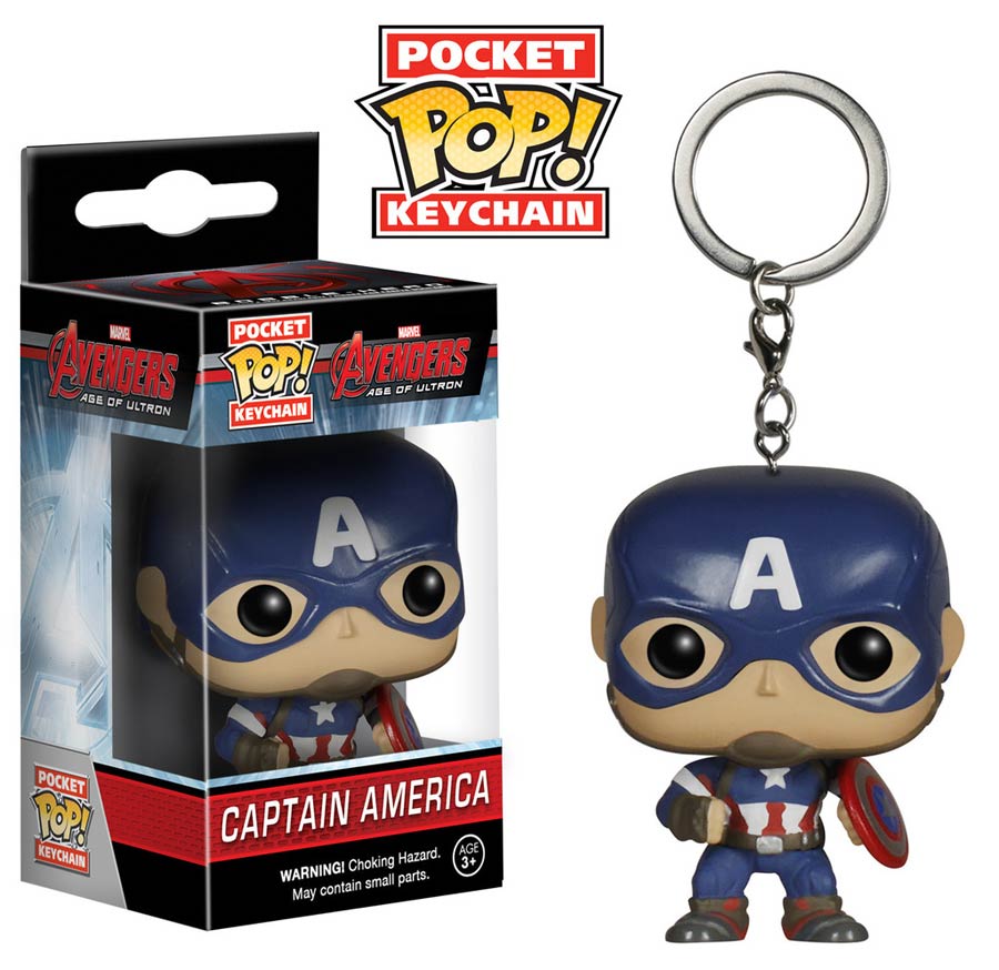 POP Avengers Age Of Ultron Captain America Vinyl Figure Pocket Keychain