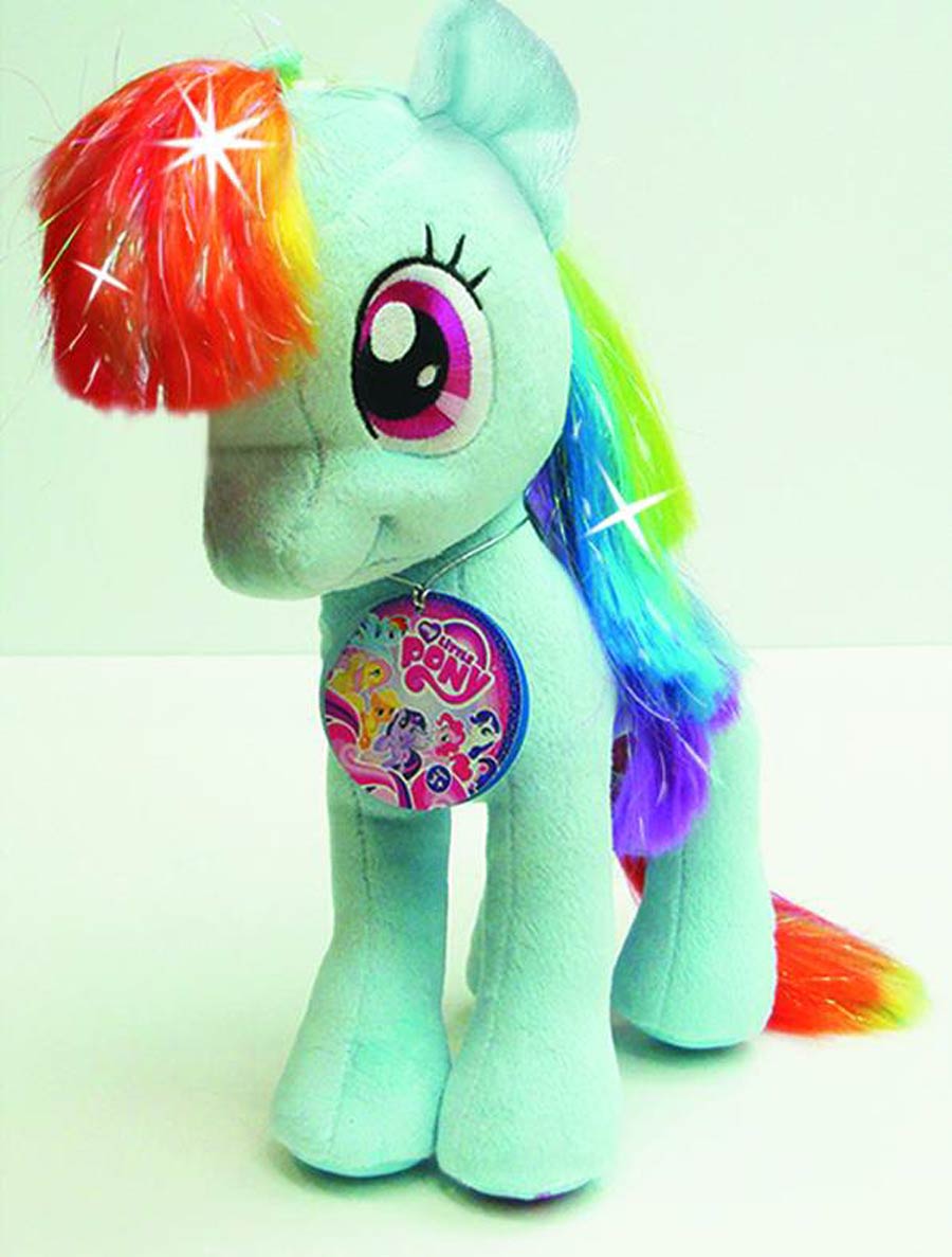 Aurora My Little Pony Sparkle Hair 13-Inch Plush - Rainbow Dash