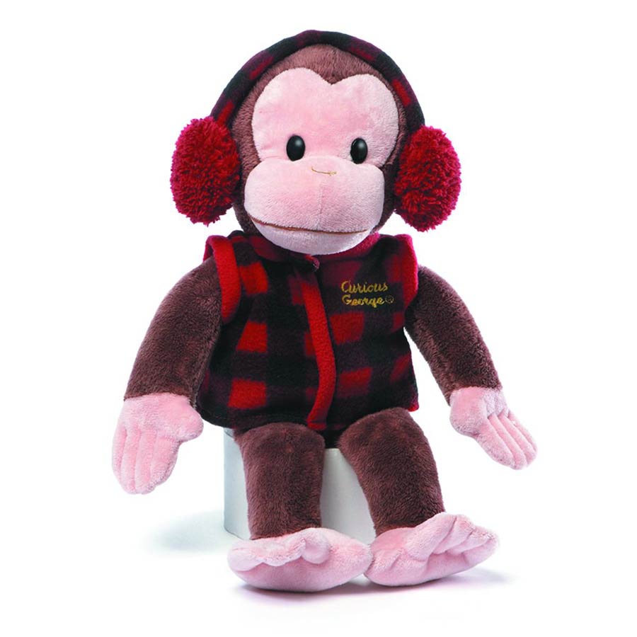 Curious George Vest With Ear Muffs 14-Inch Plush