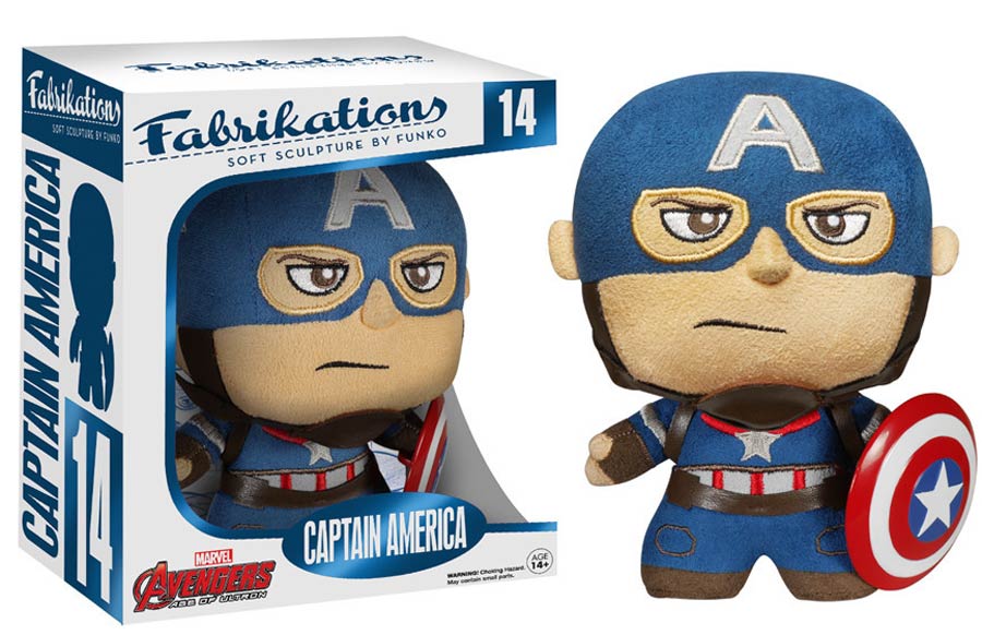 Fabrikations 14 Avengers Age Of Ultron Captain America 6-Inch Sculpted Plushie
