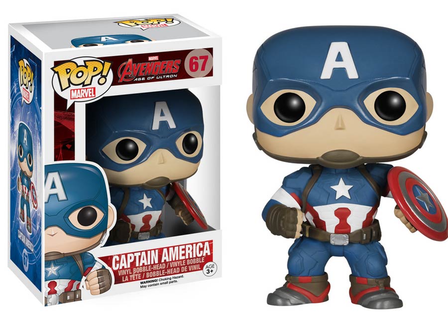 POP Marvel 67 Avengers Age Of Ultron Captain America Bobble Head